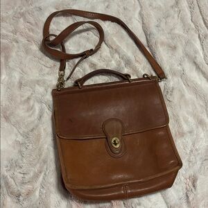 RARE! Vintage Coach Willis! Classic Brown Leather Crossbody Satchel